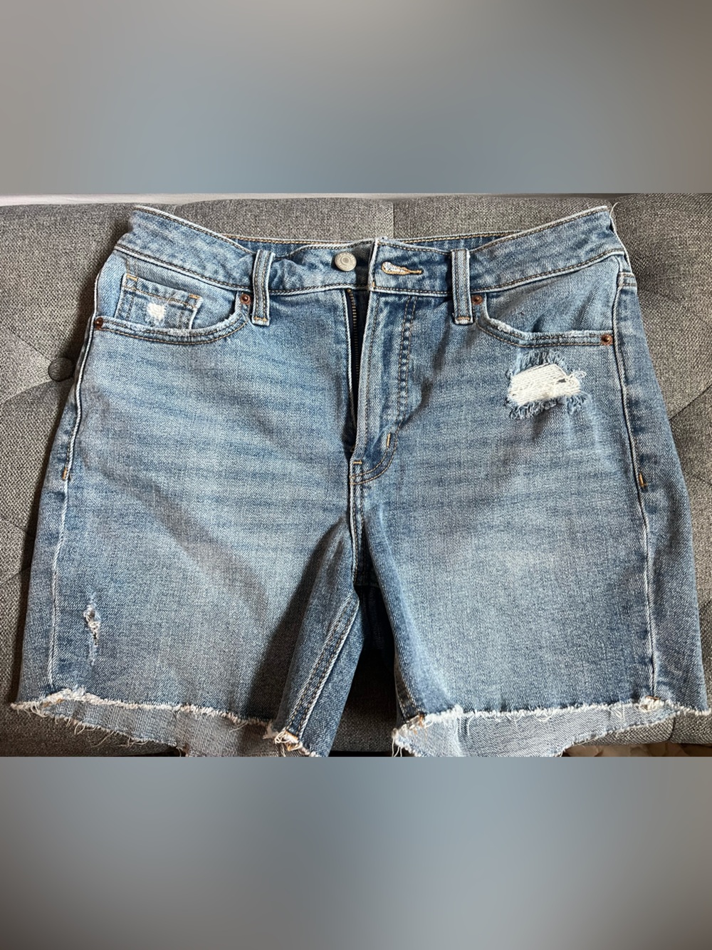 Old Navy Light Blue Distressed Denim Shorts